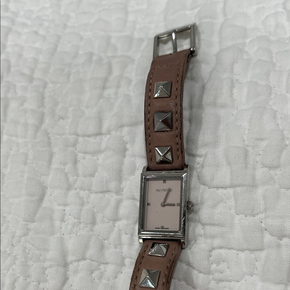 Valentino Brown Leather Watch with Silver Studs